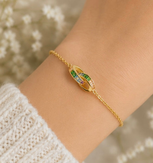 Rainbow Journey Interlocking Bracelet 925 Sterling Silver