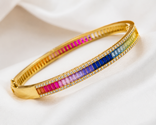 Rainbow Baguette Bangle